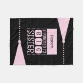 ビッグシスター名前をカスタムするブラックピンク フリースブランケット (正面(横))