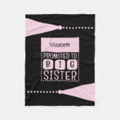 ビッグシスター名前をカスタムするブラックピンク フリースブランケット (正面)