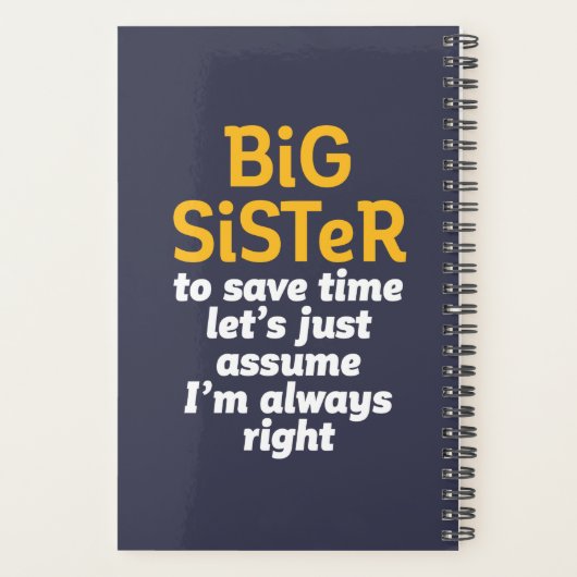 ビッグシスター常に右おもしろい皮肉兄弟姉妹 プランナー手帳 (裏面)
