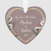 ビッグシスター新生児フォトホリーパイン金ゴールドフレーム オーナメント (裏面)