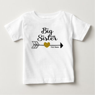 ビッグシスター金ゴールドアローパーソナライズされたシャツ ベビーTシャツ