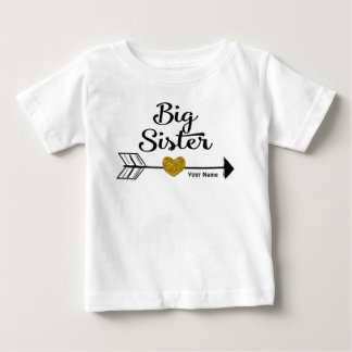 ビッグシスター金ゴールドアローパーソナライズされたシャツ ベビーTシャツ