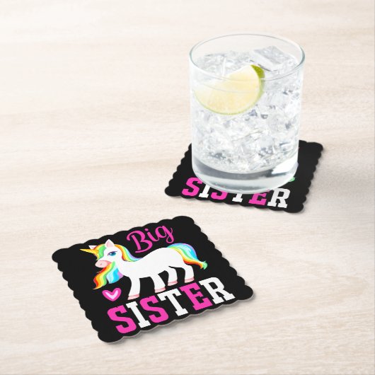 ビッグシスター魔法のユニコーンとレインボーマネ&テール ペーパーコースター (インサイチュ)