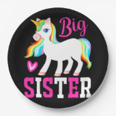 ビッグシスター魔法のユニコーンとレインボーマネ&テール ペーパープレート (正面)