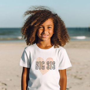 ビッグシス赤面ハートマッチング兄弟姉妹ファミリー ベビーTシャツ