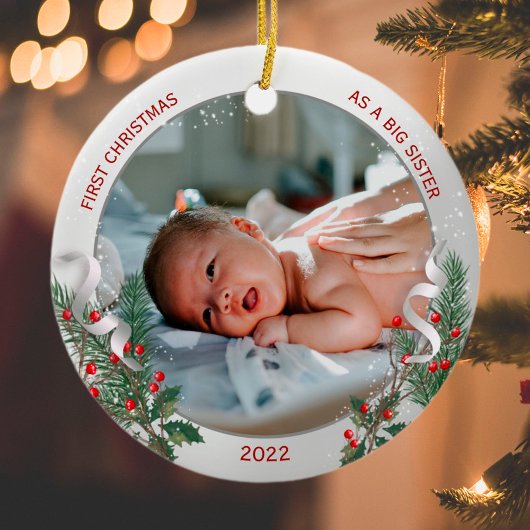 ビッグシス1stクリスマスクラシックシルバープラントフレーム セラミックオーナメント