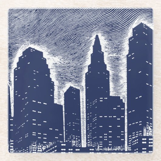 ビッグシティナイトライト街並みスカイライン ガラスコースター (正面)