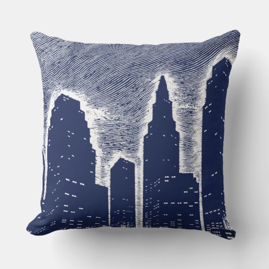 ビッグシティナイトライト街並みスカイライン クッション (正面)