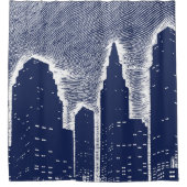 ビッグシティナイトライト街並みスカイライン シャワーカーテン (正面)