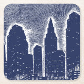 ビッグシティナイトライト街並みスカイライン スクエアペーパーコースター (正面)