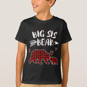 ビッグシベアークリスマスレッドプレイドマッチングファミリーキリスト Tシャツ
