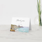 ビッグシュルカリフォルニアビーチ海岸線スカイライン サンキューカード (正面)