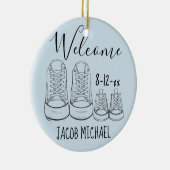 ビッグシューズベビーシューズシャワーバプテスマ《キリスト教》洗礼式や命名式 セラミックオーナメント (右)