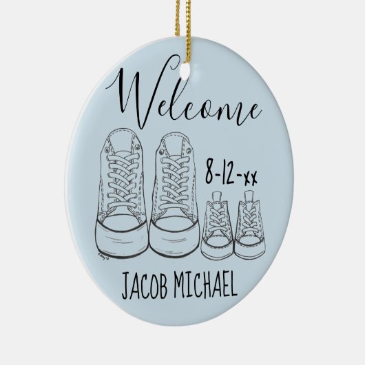 ビッグシューズベビーシューズシャワーバプテスマ《キリスト教》洗礼式や命名式 セラミックオーナメント (右)