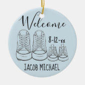 ビッグシューズベビーシューズシャワーバプテスマ《キリスト教》洗礼式や命名式 セラミックオーナメント (正面)