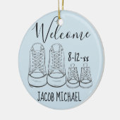 ビッグシューズベビーシューズシャワーバプテスマ《キリスト教》洗礼式や命名式 セラミックオーナメント (左)