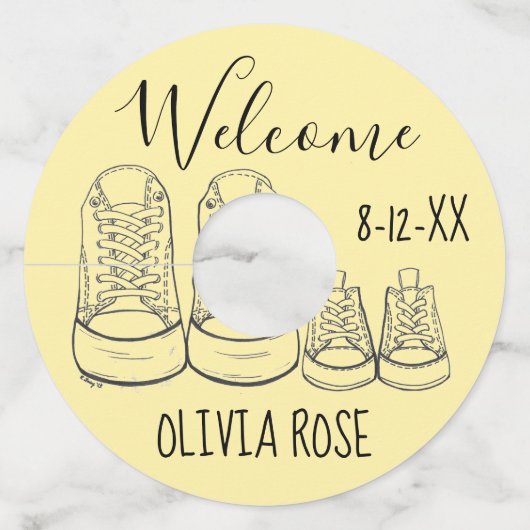 ビッグシューズベビーシューズシャワーバプテスマ《キリスト教》洗礼式や命名式 ワイングラスタグ (正面)