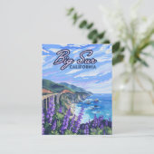 ビッグシュールカリフォルニアコーストラインレトロウエストコーストカード (スタンド正面)