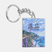 ビッグシュールカリフォルニアコーストラインレトロウエストコーストカード キーホルダー (正面左)