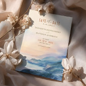 ビッグシュールカリフォルニアサンセットウォーターカラー日付を保存 招待状