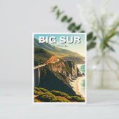 ビッグシュールカリフォルニアセントラルコースト ポストカード (スタンド正面)