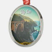 ビッグシュールカリフォルニアビクビーブリッジトラベル メタルオーナメント (左)