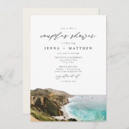 ビッグシュール海岸線カリフォルニアのカップルのシャワー 招待状
