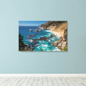 ビッグシュール海岸線、西海岸、太平洋岸 キャンバスプリント (インサイチュ (ウッドフロア))