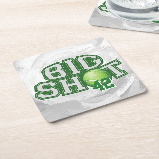 ビッグショットテニスボール スクエアペーパーコースター (アングル)