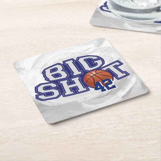 ビッグショットバスケットボール スクエアペーパーコースター (アングル)
