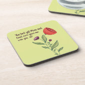 ビッグシースリトルシスター甘い引用文野生の花 コースター (左側)