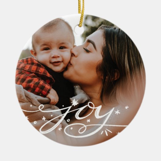 ビッグジョイハンドレタードホリデーフォト セラミックオーナメント (正面)