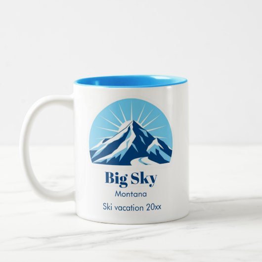 ビッグスカイモンタナローンマウンテンスキーのお土産 ツートーンマグカップ (左)