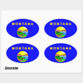 ビッグスカイ国モンタナ国旗 楕円形シール (シート)