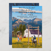 ビッグスカイ女性のカーボーイカウボーイひっ打ち! 招待状 (正面/裏面)