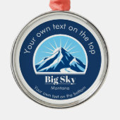 ビッグスカイ米国モンタナイエローストーンメダル メタルオーナメント (正面)