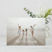 ビッグスクリプトあなたの名前をカスタムするクリスマス5の写真 シーズンカード (スタンド正面)