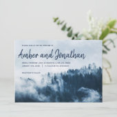 ビッグスクリプトウィンターマウンテンズ結婚式招待状 招待状 (スタンド正面)
