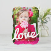 ビッグスケッチラブタイポグラフィバレンタインデイ写真 シーズンカード (スタンド正面)