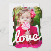 ビッグスケッチラブタイポグラフィバレンタインデイ写真 シーズンカード (正面)