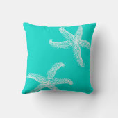 ビッグスターフィッシュブライトターコイズスクエアピロー クッション (裏面)