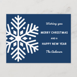 ビッグスノーフレーククリスマスと年末年始のホリデーカード ポストカード