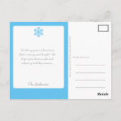 ビッグスノーフレーククリスマスと新年の休日 ポストカード (裏面)