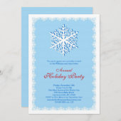 ビッグスノーフレークホリデーパーティ招待状 招待状 (正面/裏面)