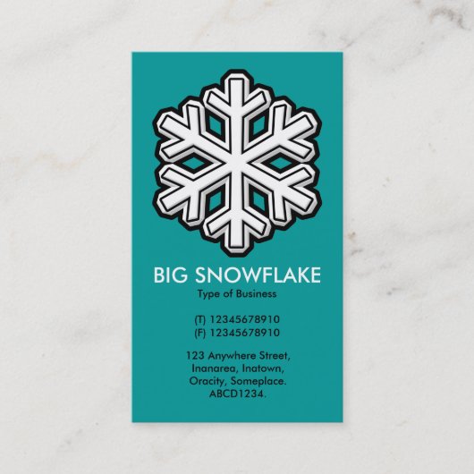 ビッグスノーフレーク – ターコイズ(009999) 名刺 (正面)