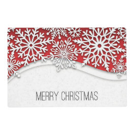 「ビッグスノーフレーク」ホリデープレートマット ラミネート プレート