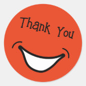 ビッグスマイルかわいいカラフルと感謝ステッカー ラウンドシール (正面)