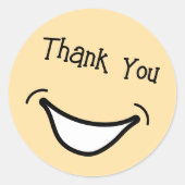 ビッグスマイルかわいいカラフルと感謝ステッカー ラウンドシール (正面)
