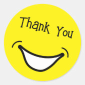 ビッグスマイルかわいいカラフルと感謝ステッカー ラウンドシール (正面)