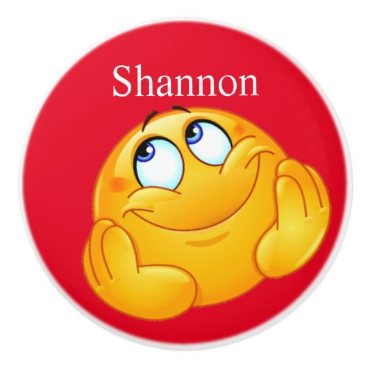 ビッグスマイルハッピー顔ドロワーノブ – SRF セラミックノブ (正面)